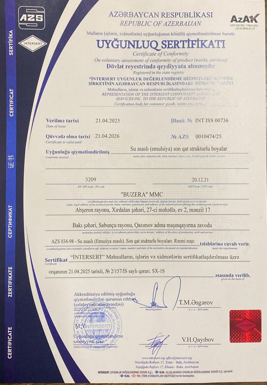 Uyğunluq Sertifikatı